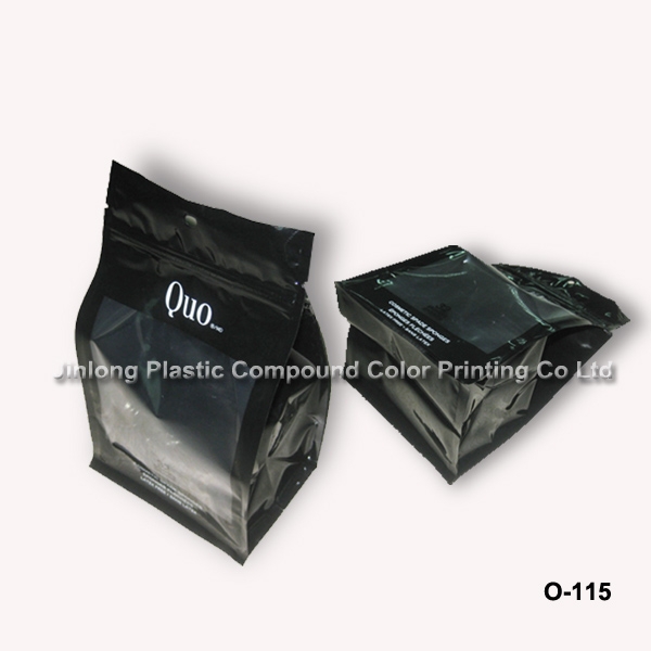 blocked bottom bag with zipper, box bag O-115